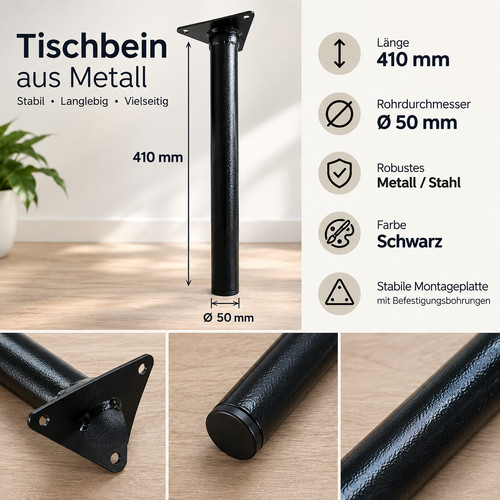 Metall tischbein schwarz - –,